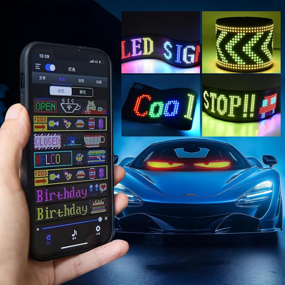 Flexible Screen LED Light Demon's Eye Scrolling Sign for Car and Store Displays