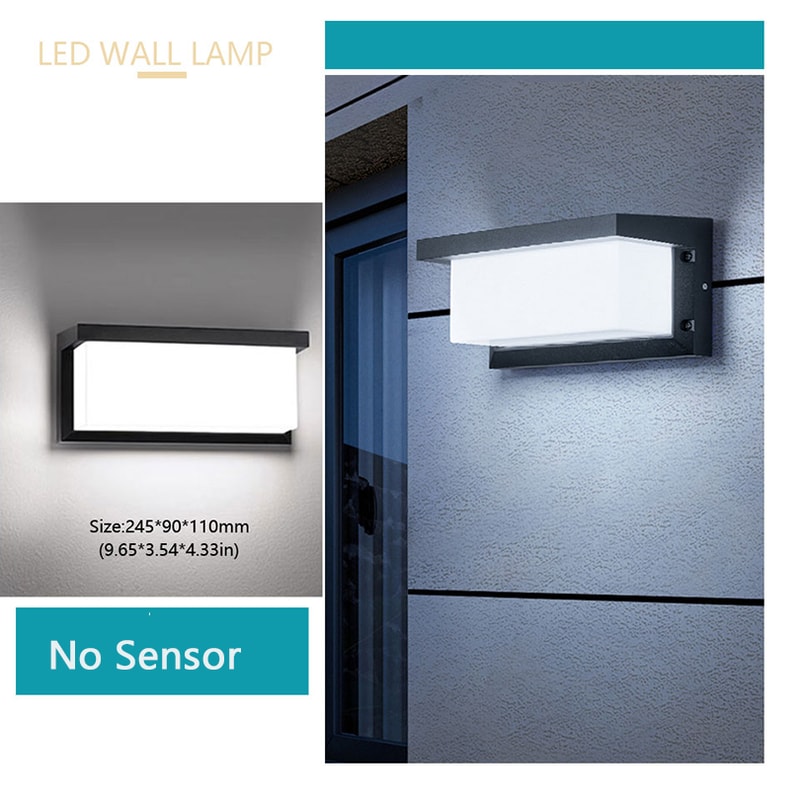 Radar Motion Sensor Outdoor Lamp with Waterproof LED Wall Light for Balcony and Garden Use