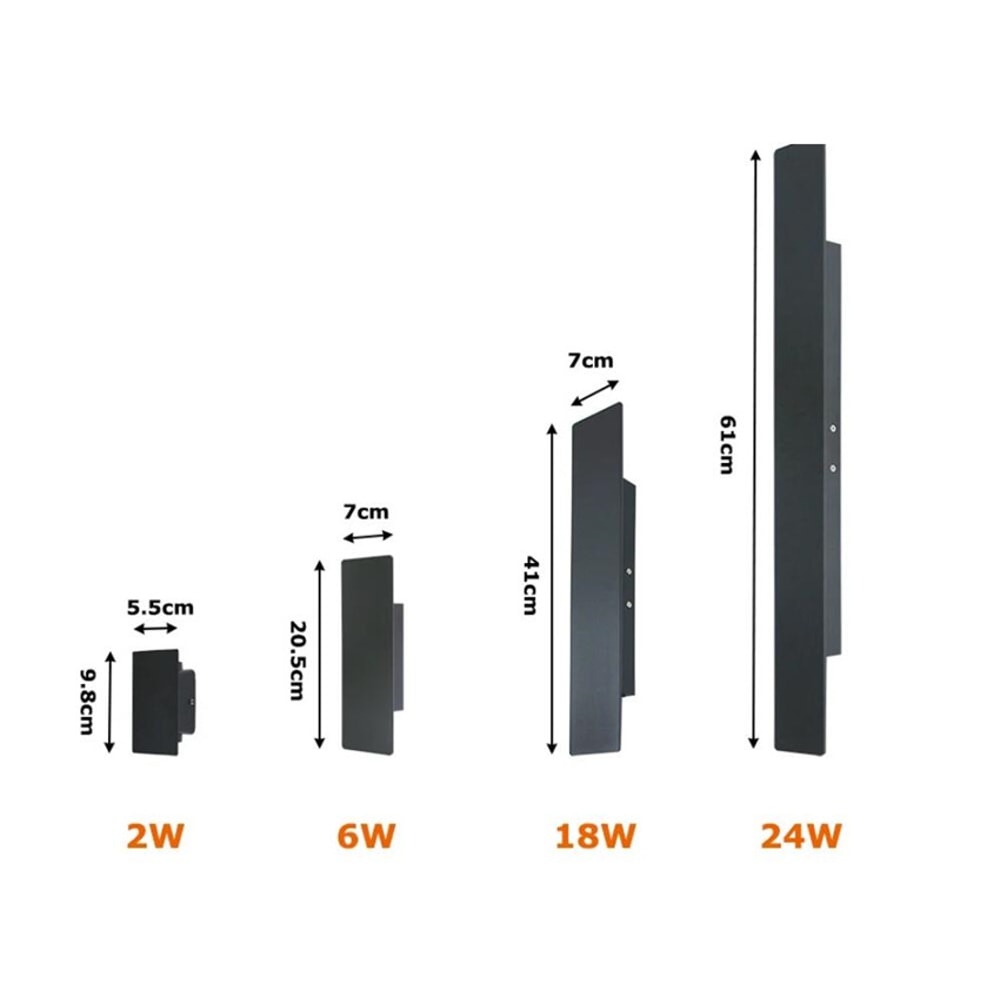 LED Wall Light, Waterproof Outdoor Up Down Wall Lamp, Aluminum Decorated Wall Sconce