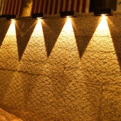 wireless outdoor square solar wall lights, waterproof garden wall lamps