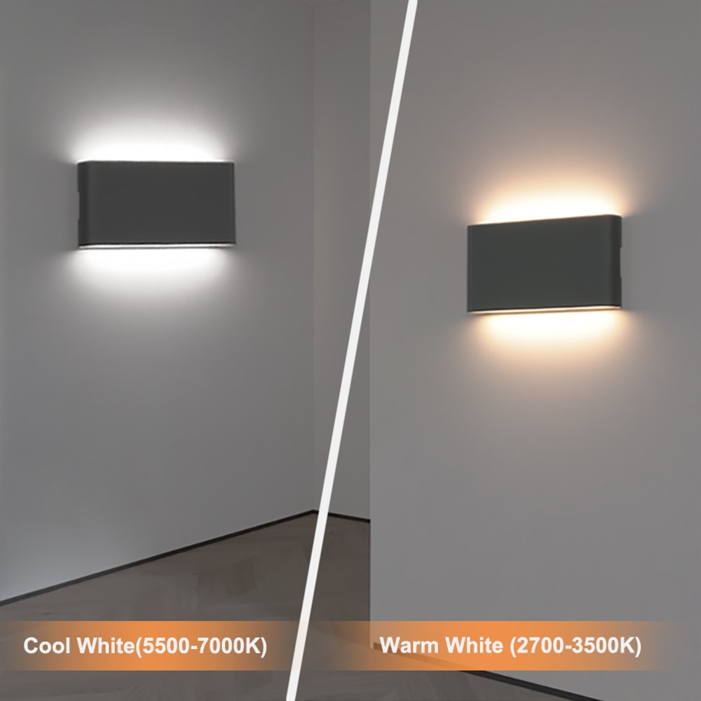 Modern Aluminum Waterproof LED Wall Light, Up Down Lighting for Garden, Outdoor, Indoor Patio Decoration