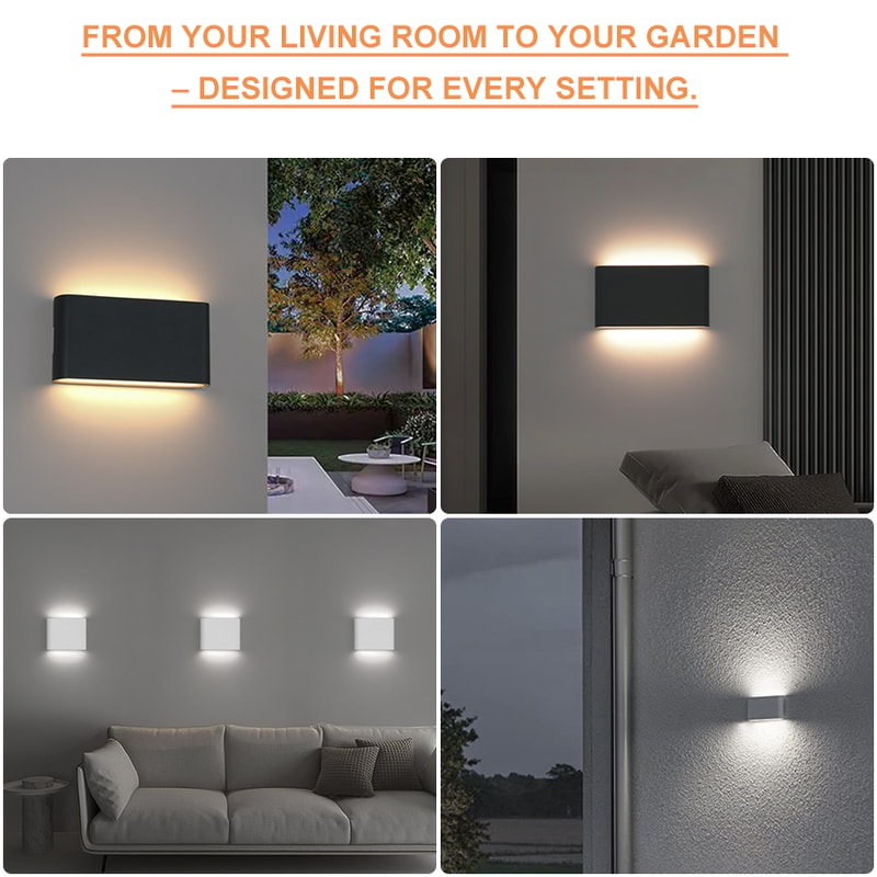 Modern Aluminum Waterproof LED Wall Light, Up Down Lighting for Garden, Outdoor, Indoor Patio Decoration