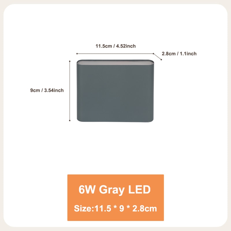 Modern Aluminum Waterproof LED Wall Light, Up Down Lighting for Garden, Outdoor, Indoor Patio Decoration