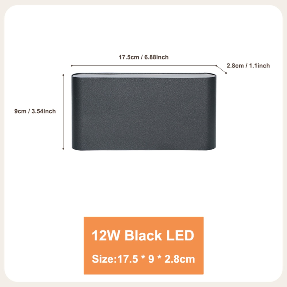 Modern Aluminum Waterproof LED Wall Light, Up Down Lighting for Garden, Outdoor, Indoor Patio Decoration