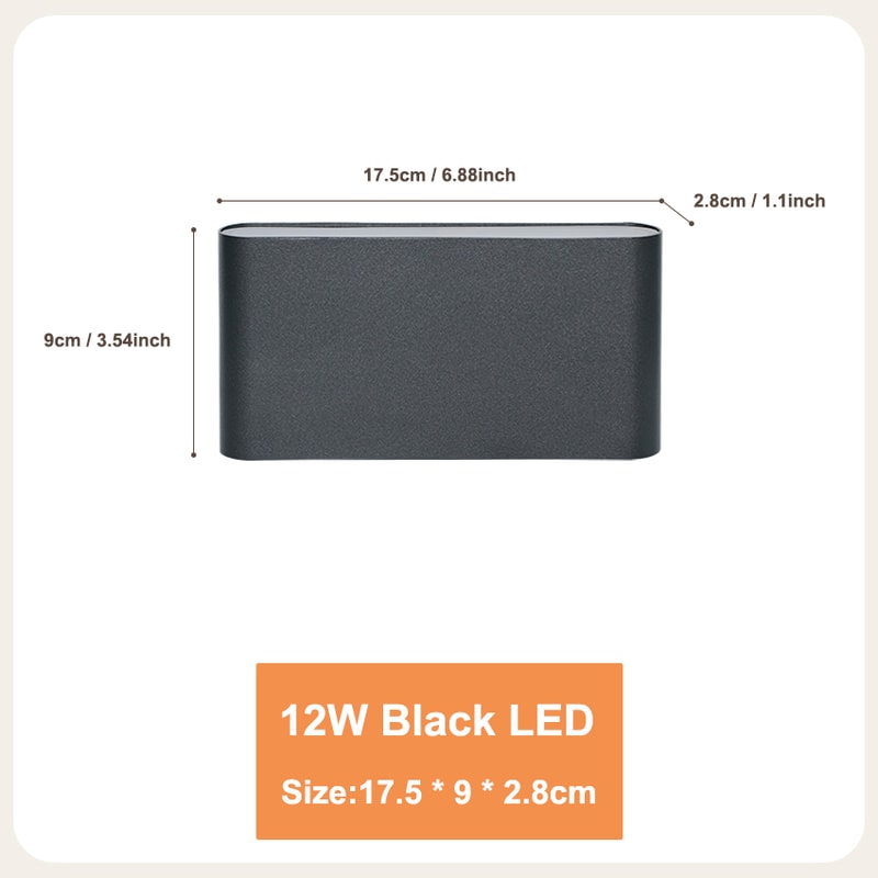 Modern Aluminum Waterproof LED Wall Light, Up Down Lighting for Garden, Outdoor, Indoor Patio Decoration