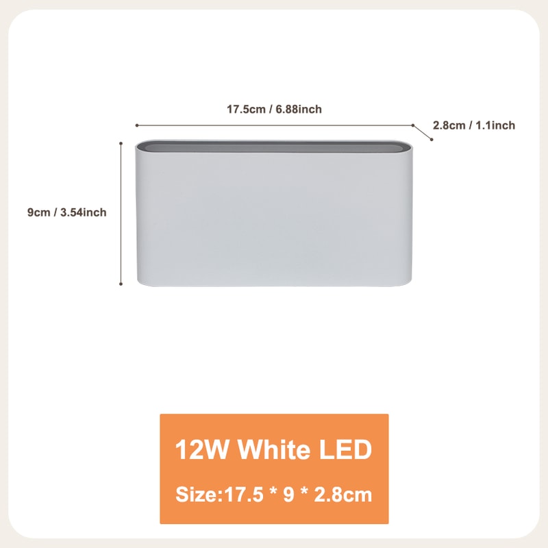 Modern Aluminum Waterproof LED Wall Light, Up Down Lighting for Garden, Outdoor, Indoor Patio Decoration