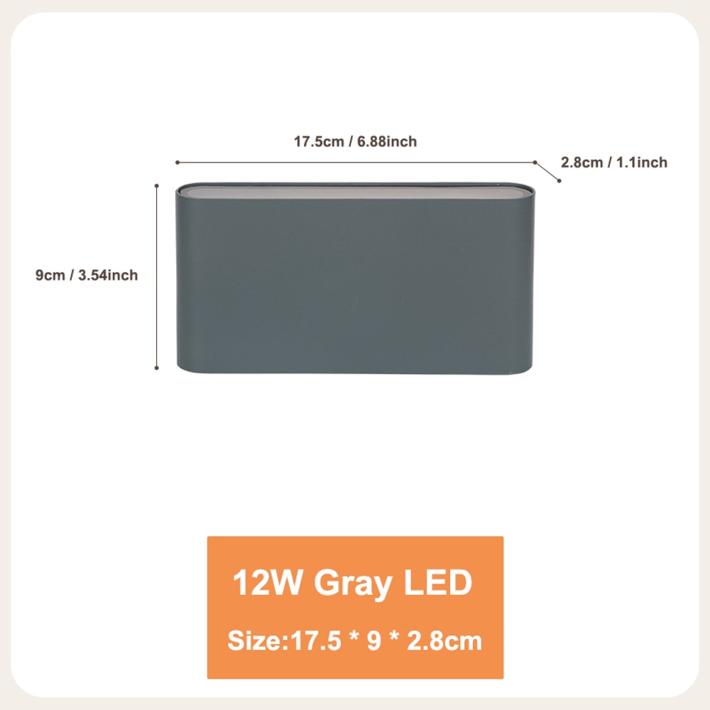Modern Aluminum Waterproof LED Wall Light, Up Down Lighting for Garden, Outdoor, Indoor Patio Decoration