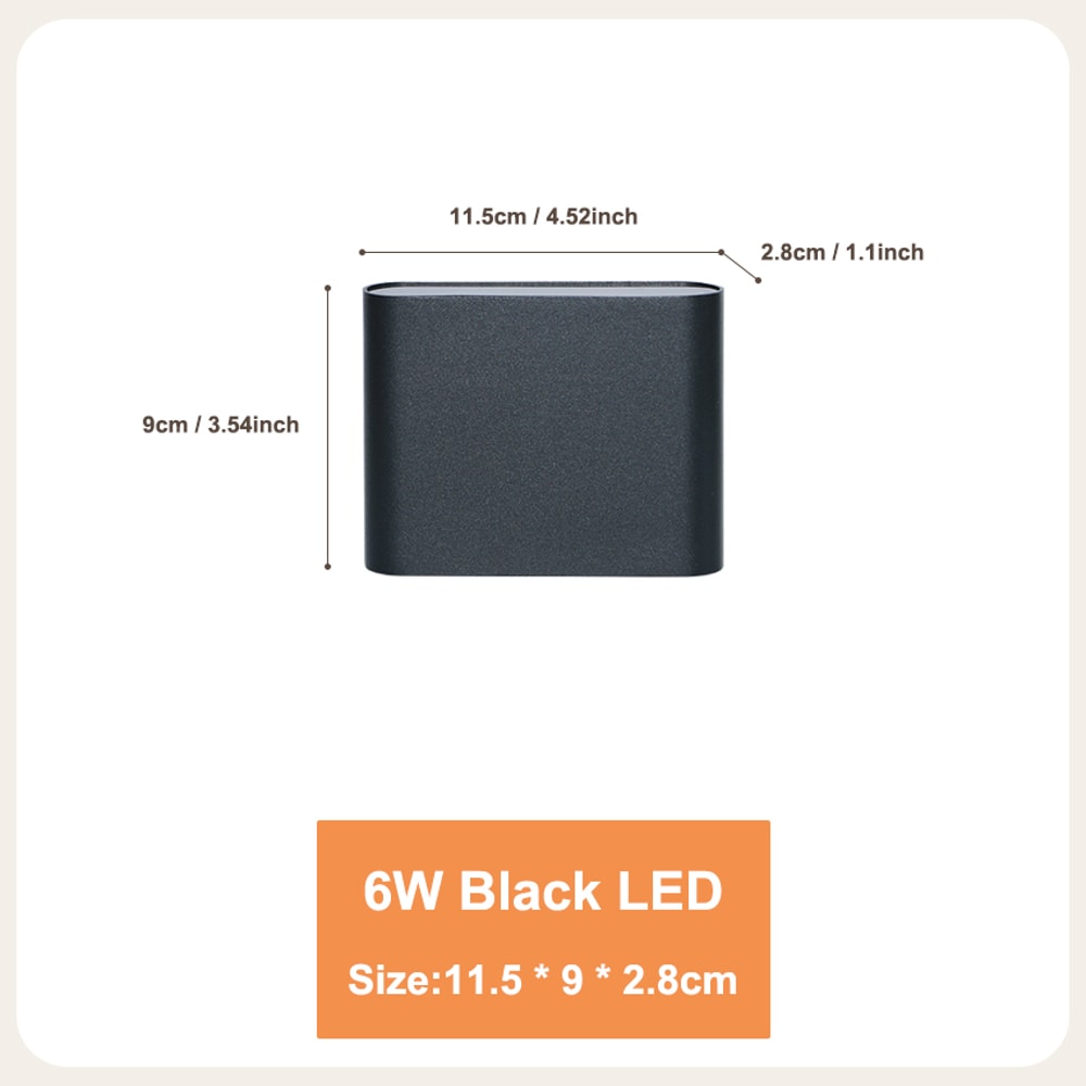 Modern Aluminum Waterproof LED Wall Light, Up Down Lighting for Garden, Outdoor, Indoor Patio Decoration