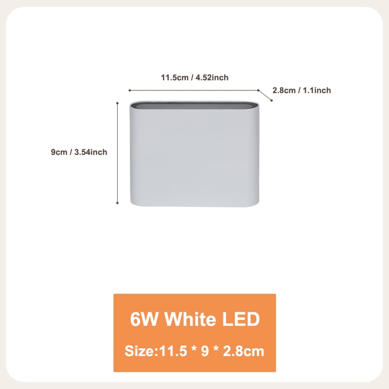 Modern Aluminum Waterproof LED Wall Light, Up Down Lighting for Garden, Outdoor, Indoor Patio Decoration