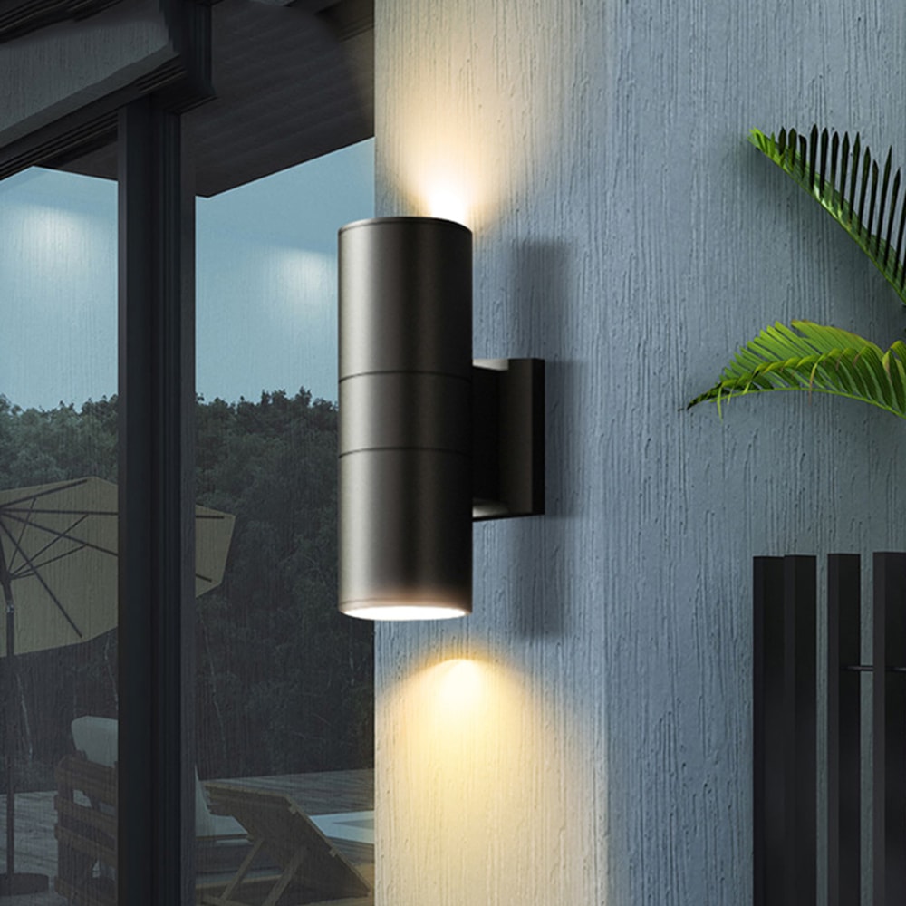 Outdoor Wall Light, Black Gray Up Down Waterproof Porch Garden Light