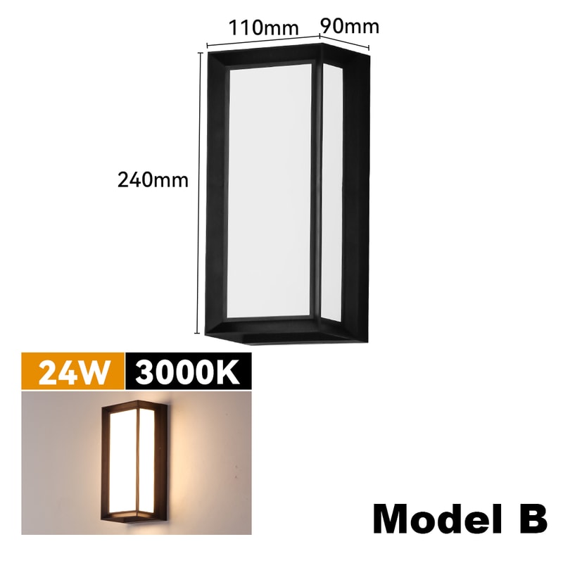 Plastic Lamp Body Exterior Wall Lighting Garden Light Porch Light 8