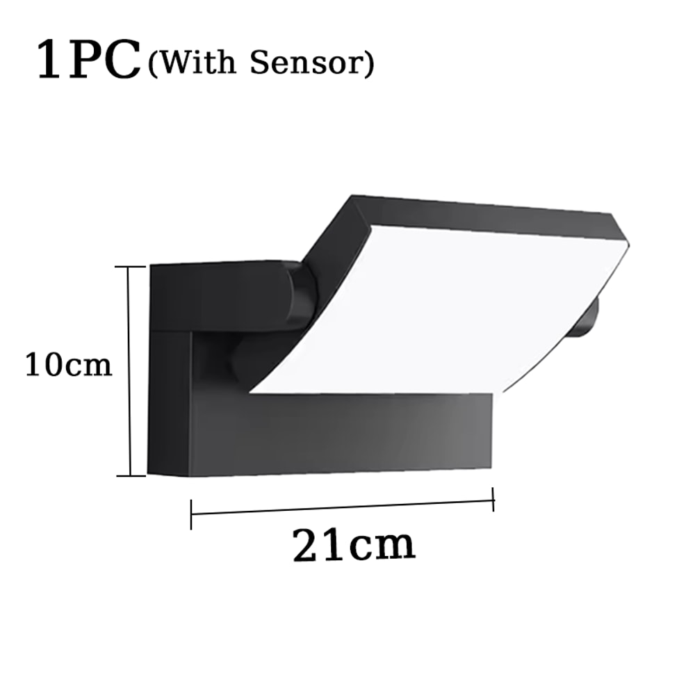 LED Wall Light with Sensor, Waterproof, Ideal for Bedroom, Garden, Corridor, Balcony