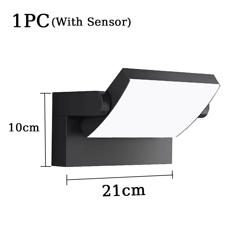 LED Wall Light with Sensor, Waterproof, Ideal for Bedroom, Garden, Corridor, Balcony