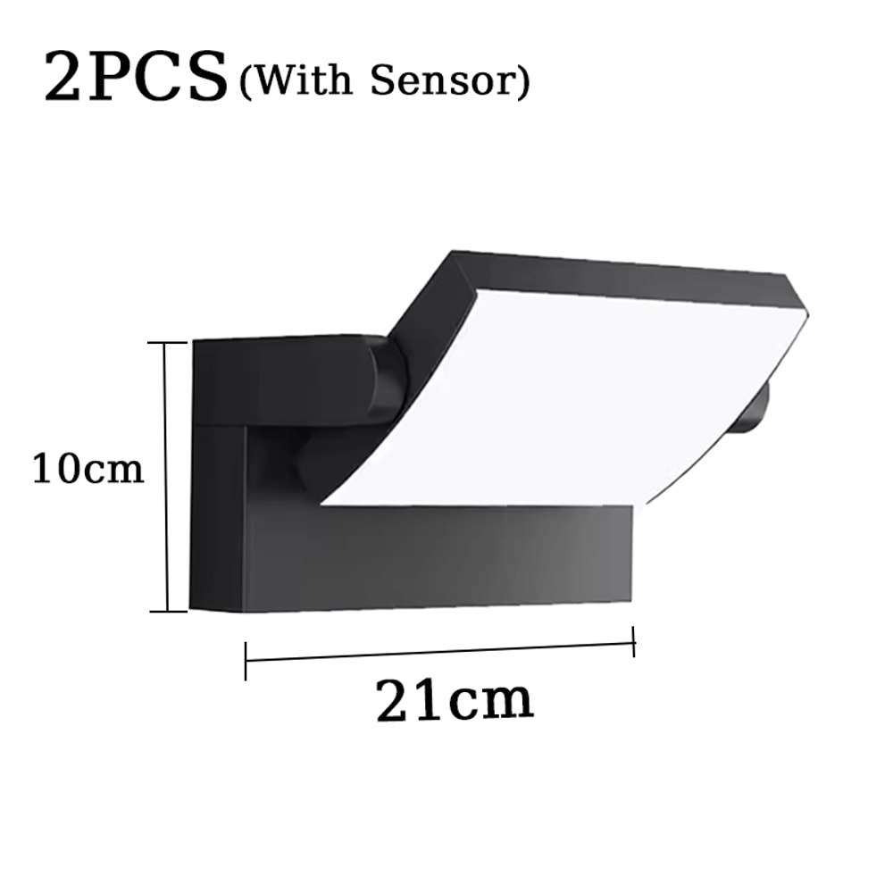 LED Wall Light with Sensor, Waterproof, Ideal for Bedroom, Garden, Corridor, Balcony