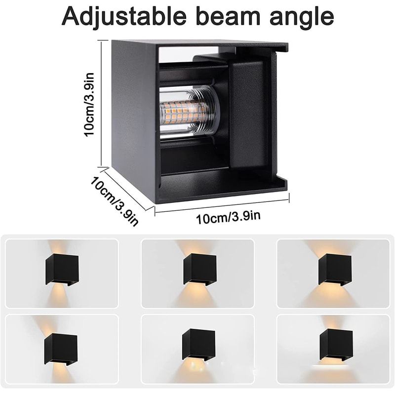 Rechangeable LED Outdoor Wall Lamp, Waterproof Bulb, Garden Porch Lighting