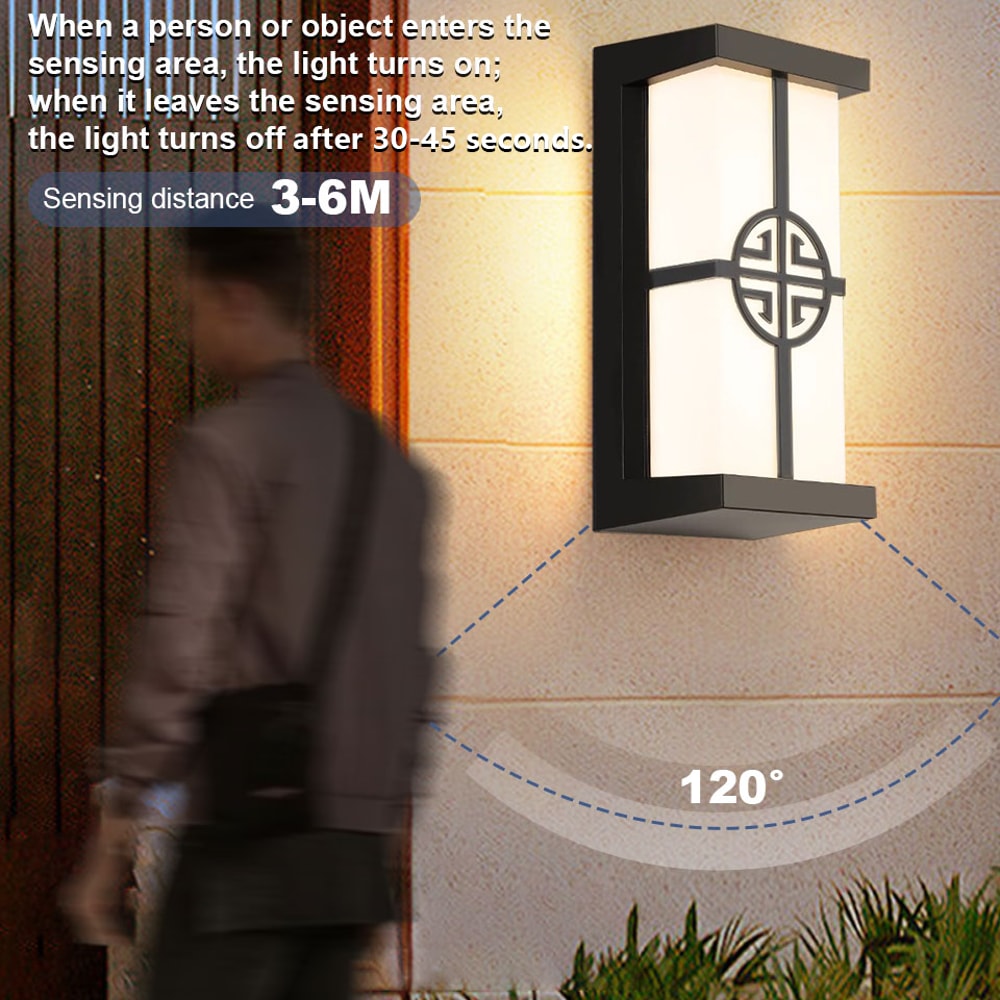 Waterproof Sensor Wall Light Exterior Garden Lamp For Porch Balcony Street 2