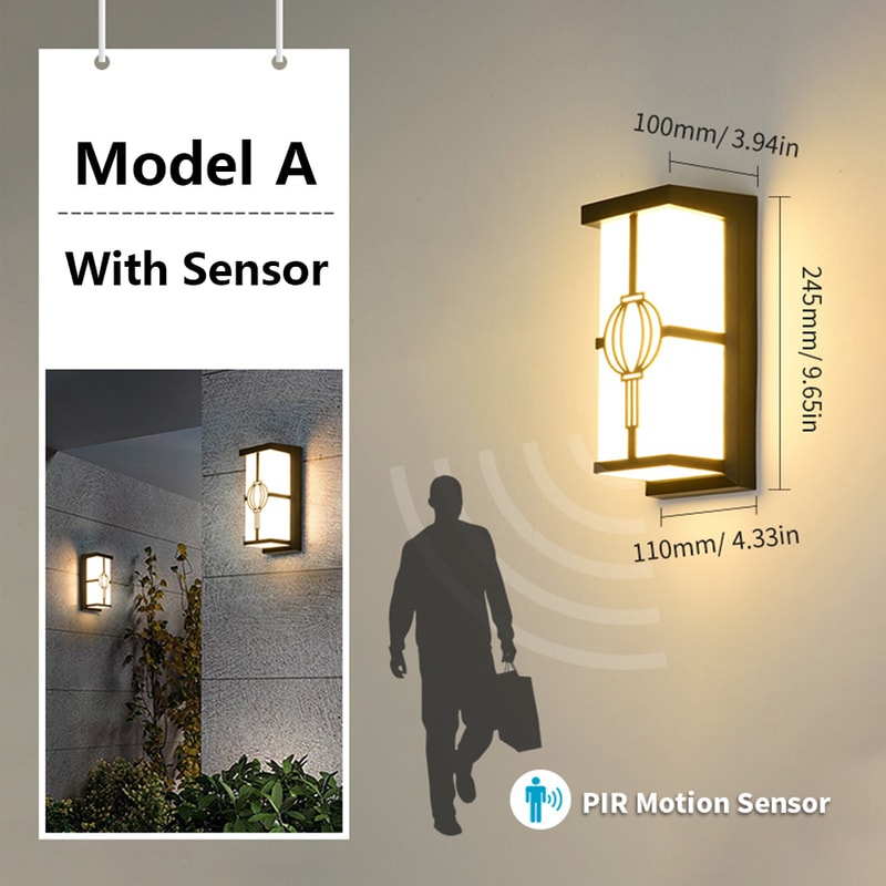 Waterproof Sensor Wall Light Exterior Garden Lamp For Porch Balcony Street 9