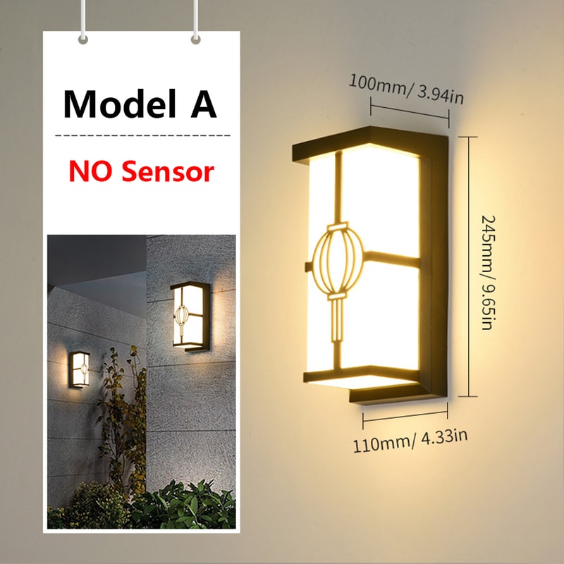 Waterproof Sensor Wall Light Exterior Garden Lamp For Porch Balcony Street 10