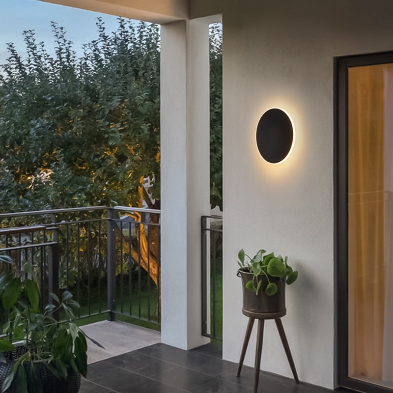 Solar Eclipse Circular Wall Lamp for Bedroom, Corridor & Garden Sconce Night Light