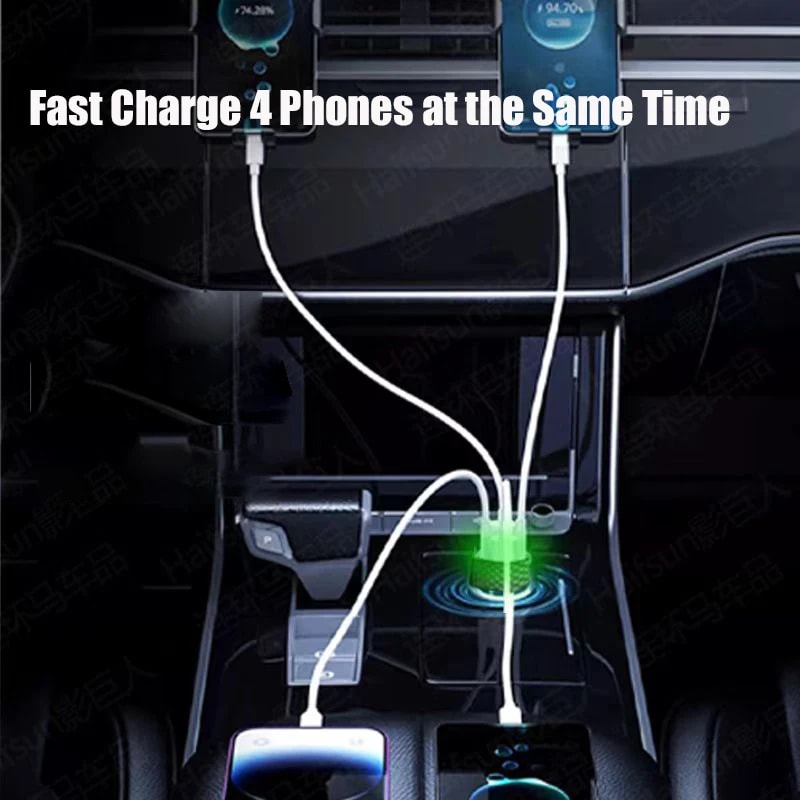 Super Fast Car Phone Charger Dual PD Voltage Display Adapter For IPhone Xiaomi Oppo Vivo Samsung 3