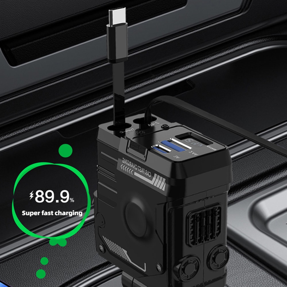 Car Charger Adapter For IPhone Samsung Fast Charging Car Charging Cable Ports 1