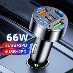 fast charging car phone charger for iphone, samsung, xiaomi, quick charge cigarette lighter adapter