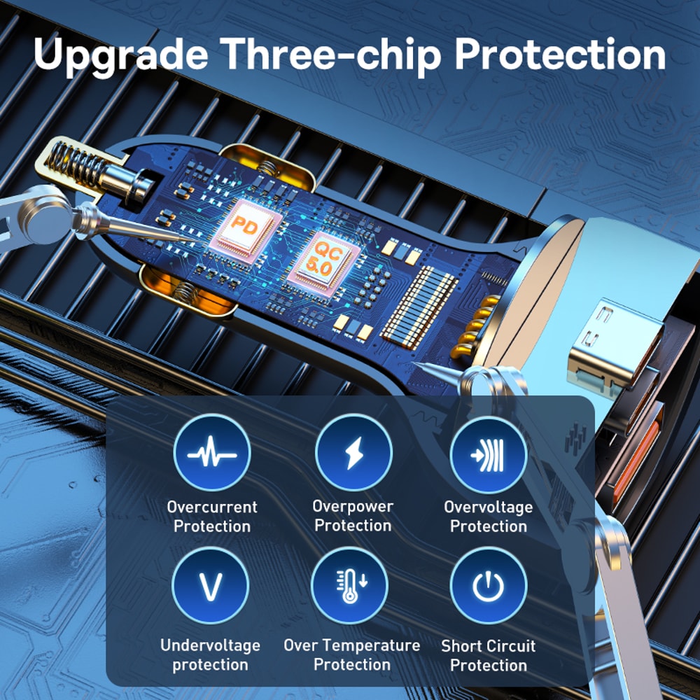 PPS USB Type C Car Phone Charger For IPhone Quick Charging For Tablets And Laptops 3