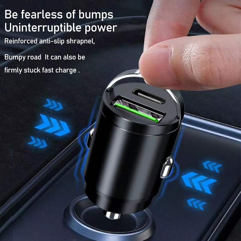 USB C Car Phone Charger Adapter Pull Ring Fast Charging Car Charger For IPhone Xiaomi Samsung Huawe 3