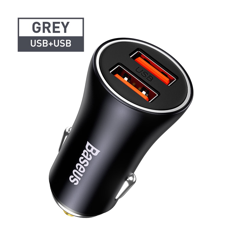 Baseus 60W Metal USB Type C Car Charger Quick Charge SCP AFC QC 40 PD 27W USBC Phone Charger For IP