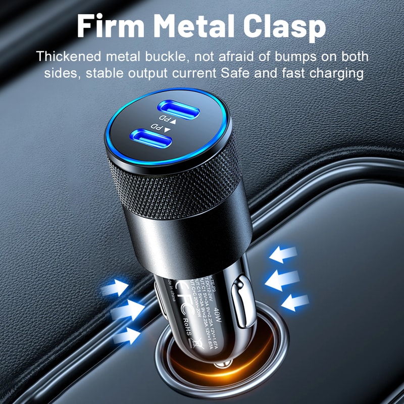 Fast Charging Car Charger Adapter USB C Quick Charger for Samsung, Xiaomi, iPhone - Mobile Charging in Car