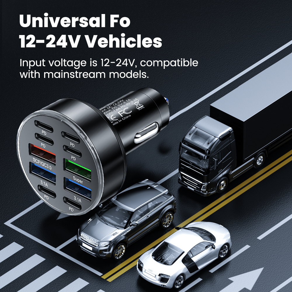 Fast Charging Car Charger Adapter for iPhone, Samsung, Huawei, Xiaomi, Quick Charge Car Phone Charger