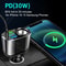 Voltage Display Car Phone Charger Adapter Extend Port Super PD Fast Charge For IPhone Samsung 2