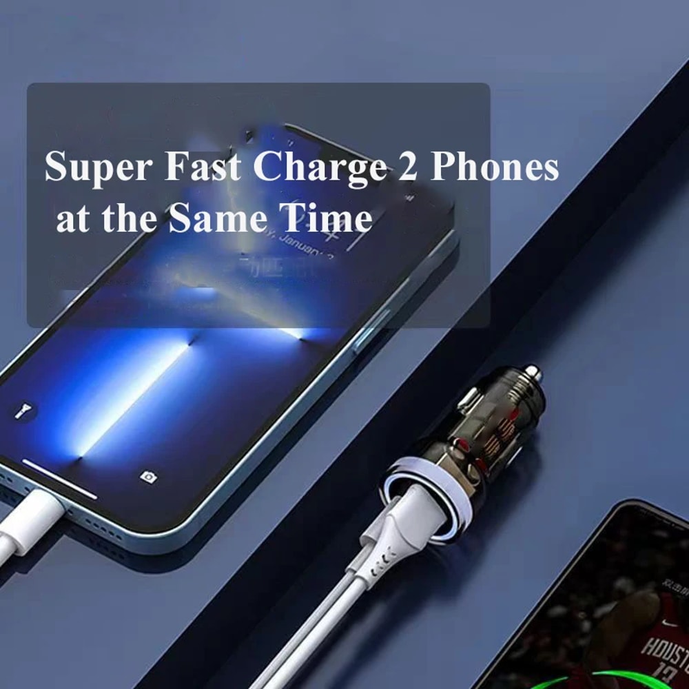 Car Phone Charger Super Fast Adapter For IPhone IPad Samsung Oppo Huawei Vivo Phones 1