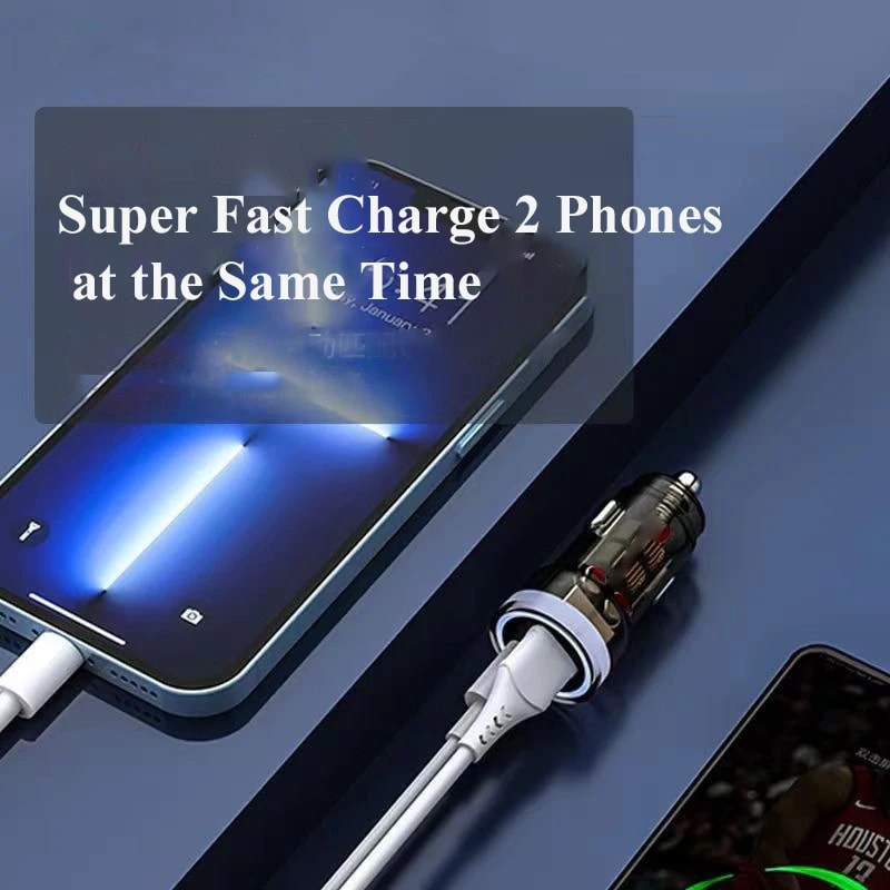 Car Phone Charger Super Fast Adapter For IPhone IPad Samsung Oppo Huawei Vivo Phones 1