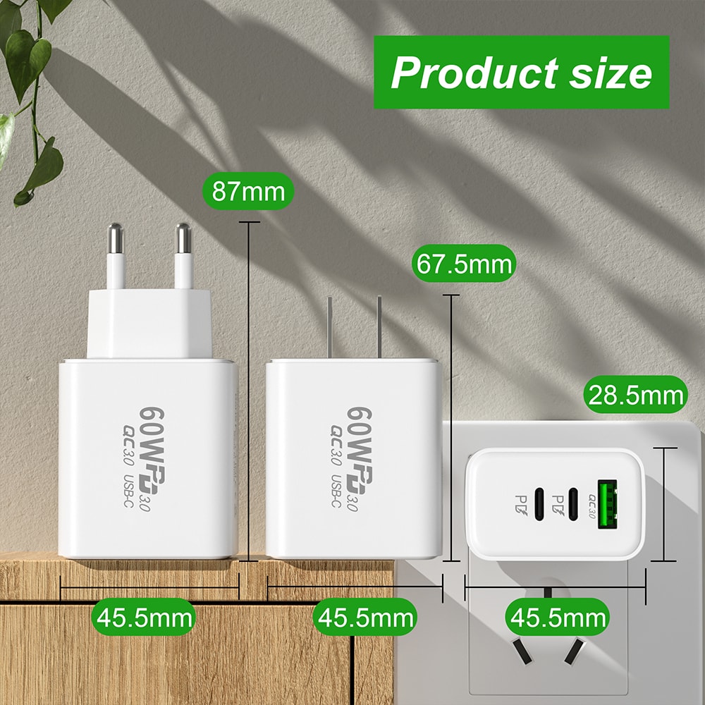 Phone Charger USB Type C Fast Charging Adapter For Samsung Xiaomi Huawei Charger 4