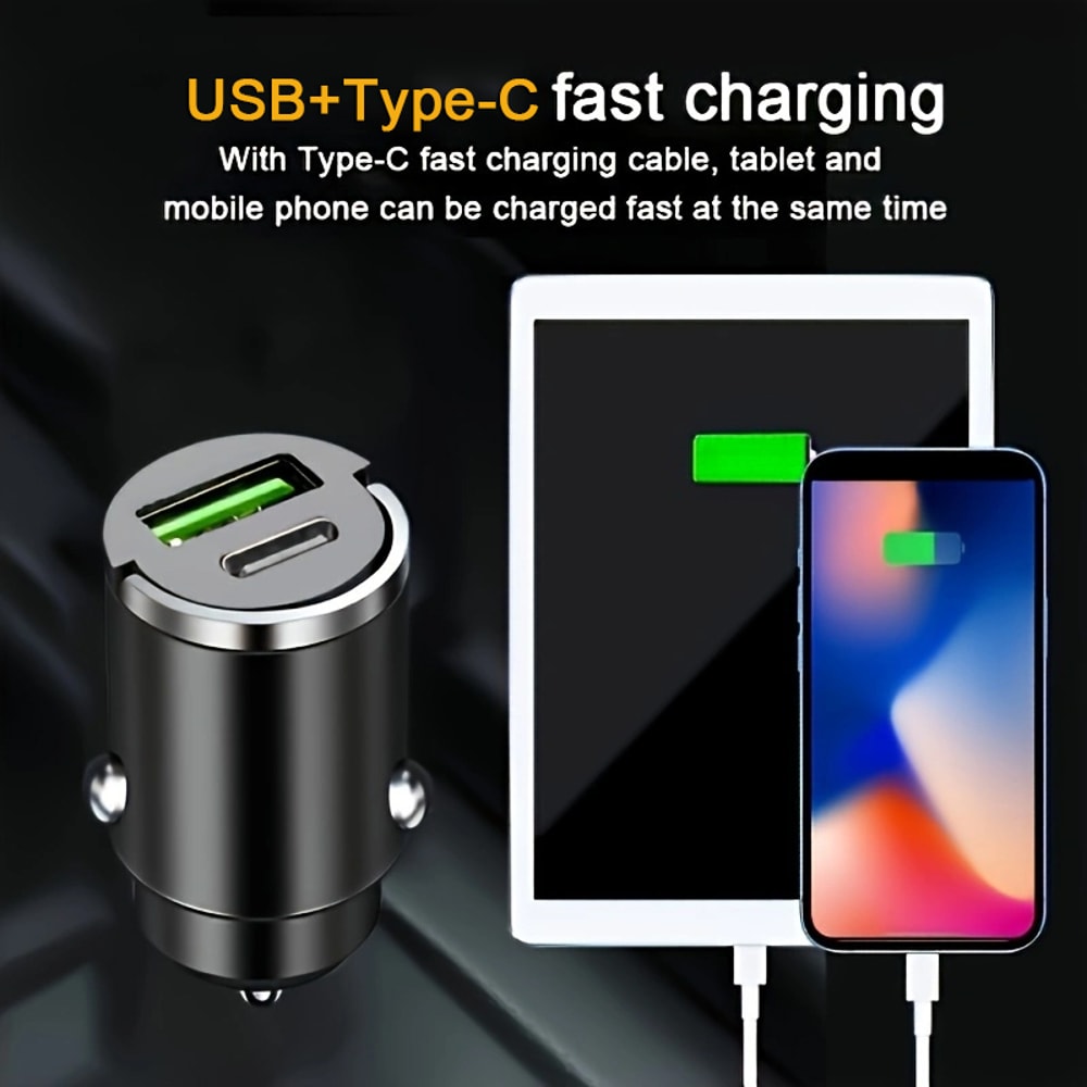USB C Fast Charging Car Charger Car Phone Charger Adapter For Samsung Huawei Xiaomi IPhone 1