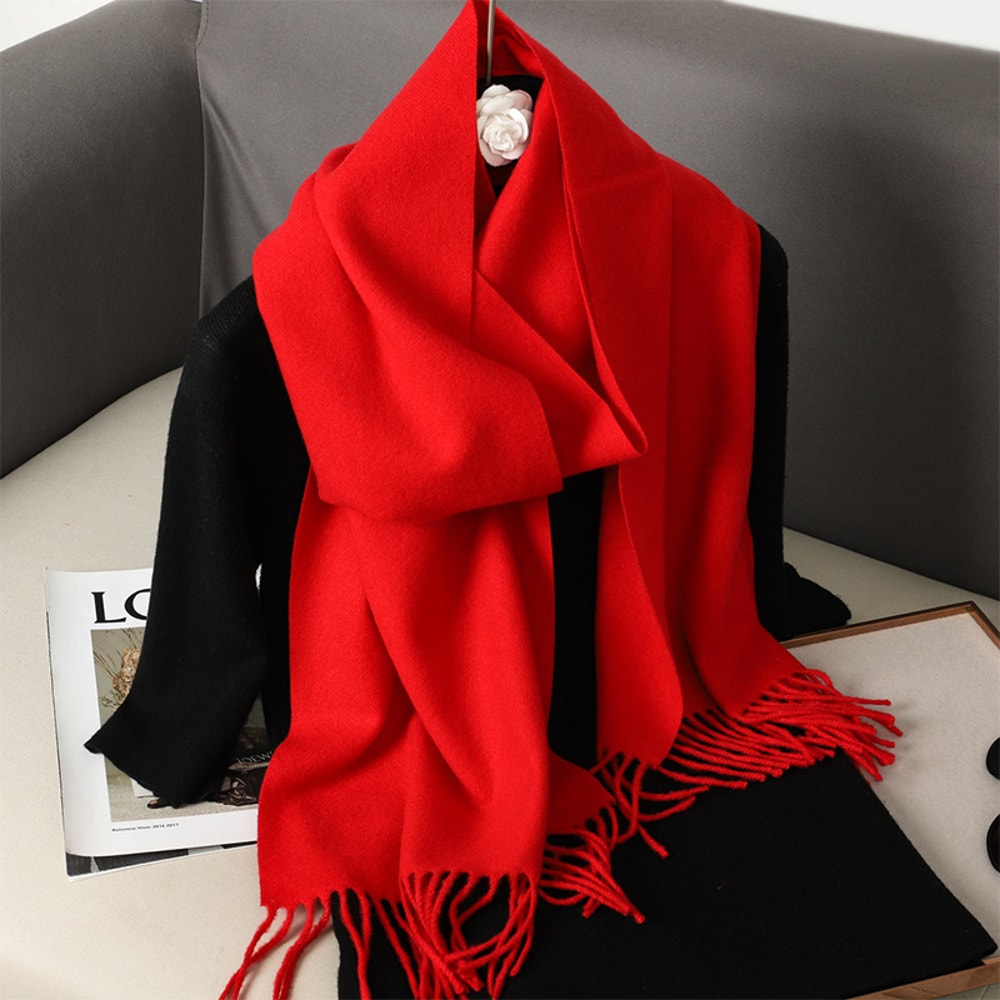 Luxury Winter Scarf Warm Thicken Cashmere Shawl Outdoor Fashion Tassels Pashmina Lady Wrap Scarves 5