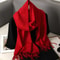 Luxury Winter Scarf Warm Thicken Cashmere Shawl Outdoor Fashion Tassels Pashmina Lady Wrap Scarves 8