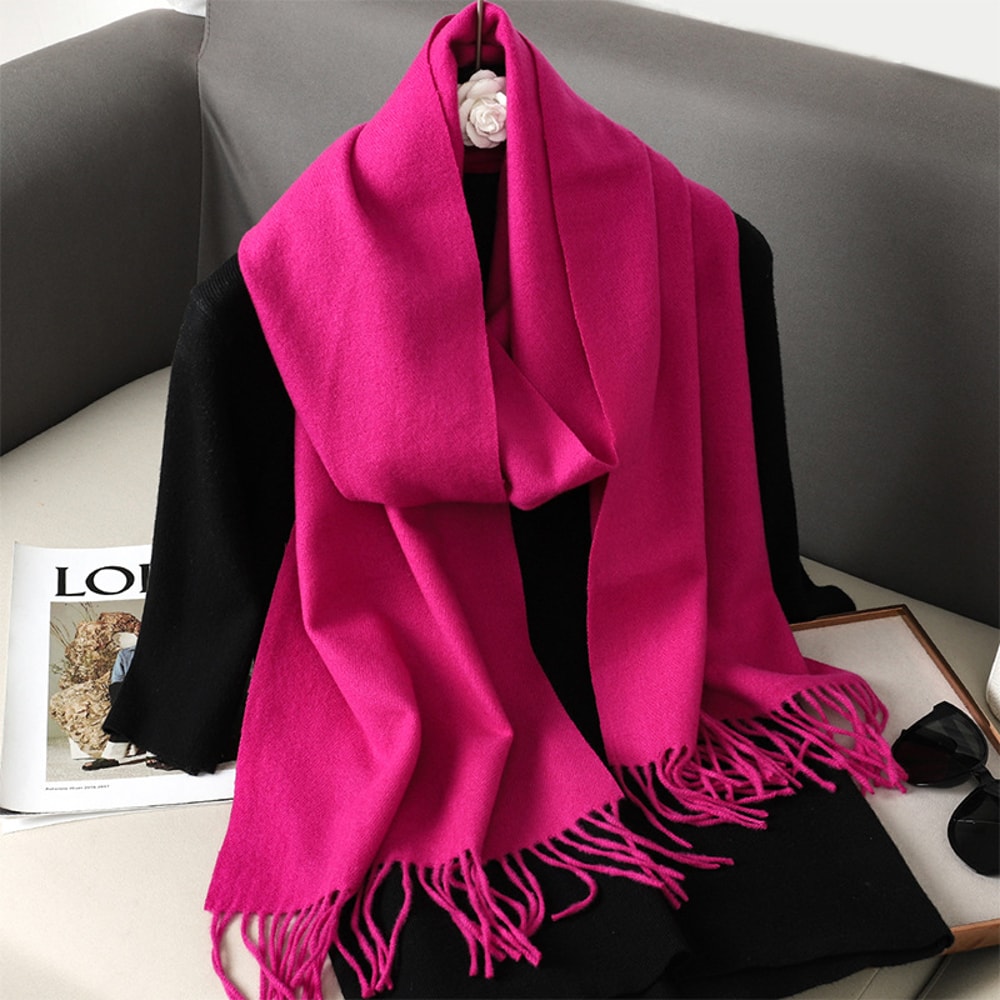 Luxury Winter Scarf Warm Thicken Cashmere Shawl Outdoor Fashion Tassels Pashmina Lady Wrap Scarves 19