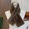 Soft Furry Neck Warmer, Warm Thicken Cross Collar Scarf, Solid Color Faux Rabbit Fur Cold Proof Scarves