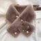 Soft Furry Neck Warmer, Warm Thicken Cross Collar Scarf, Solid Color Faux Rabbit Fur Cold Proof Scarves