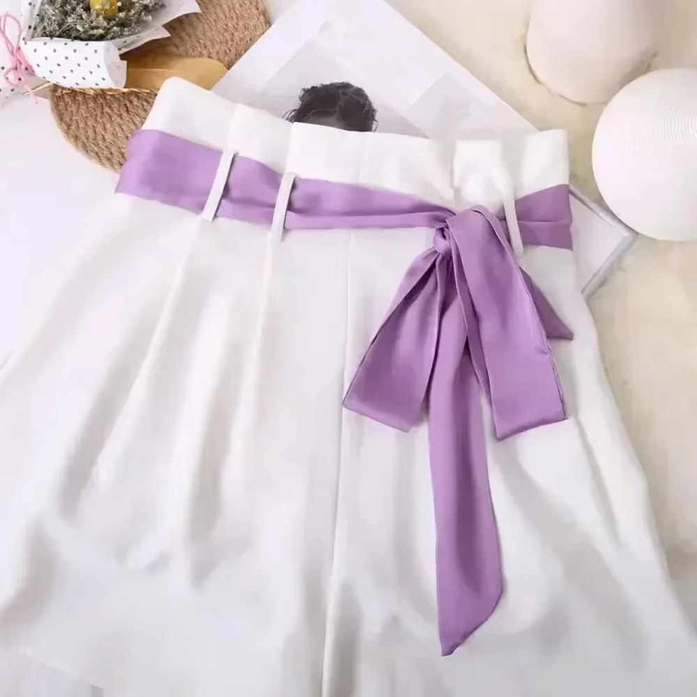 5X190CM Women Narrow Long Scarf 190x5cm Solid Color Chiffon Silk Rubber Red Tie Black Bag Ribbon He 3