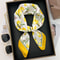 Elegant Yellow Square Silk Scarf Breathable Neck Windproof Women Hair Wrap 0