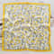 Elegant Yellow Square Silk Scarf Breathable Neck Windproof Women Hair Wrap 1