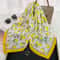 Elegant Yellow Square Silk Scarf Breathable Neck Windproof Women Hair Wrap 2