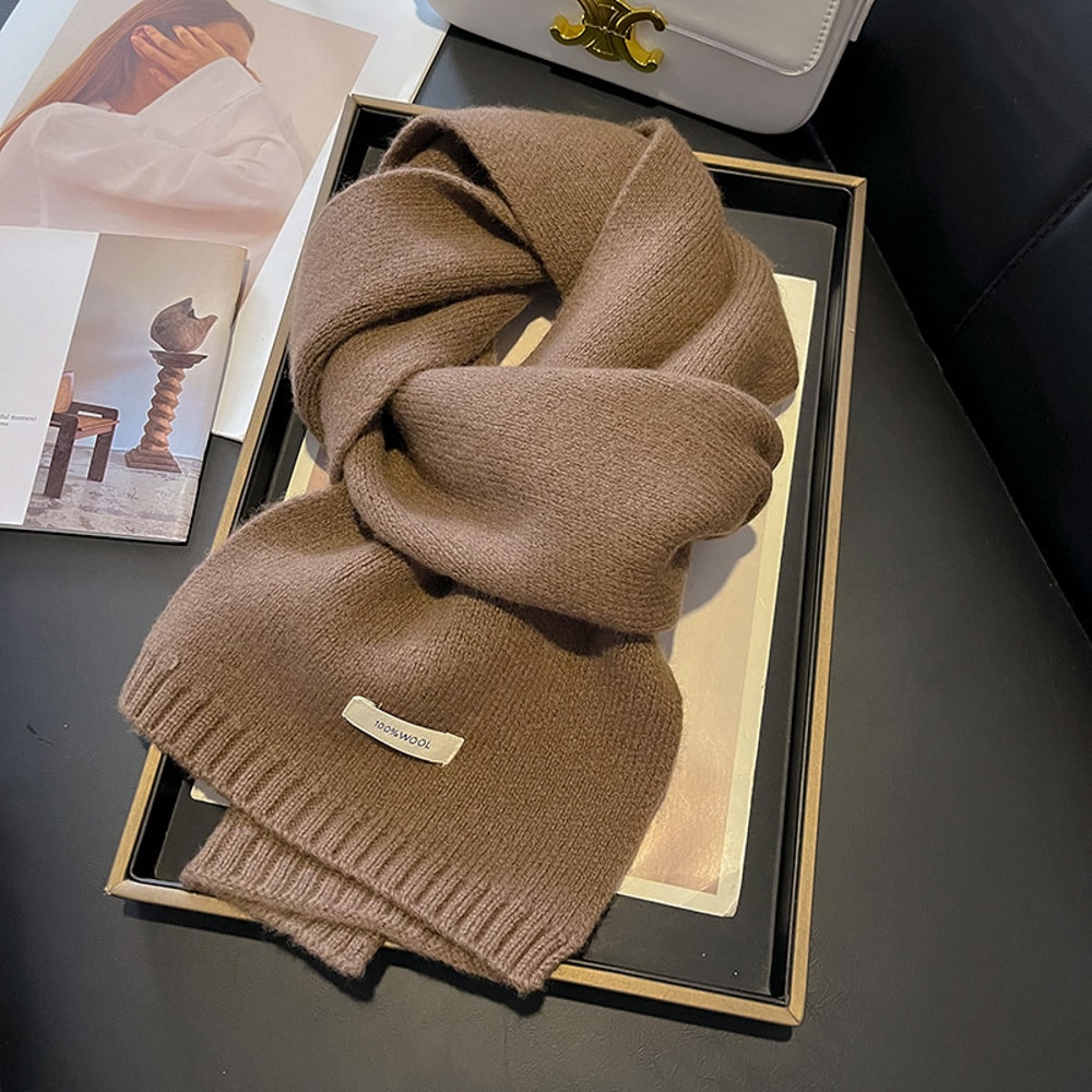 Bright Solid Color Wool Scarves Soft Cashmere Pashmina Shawl Winter Warmth Neck Wrap 7