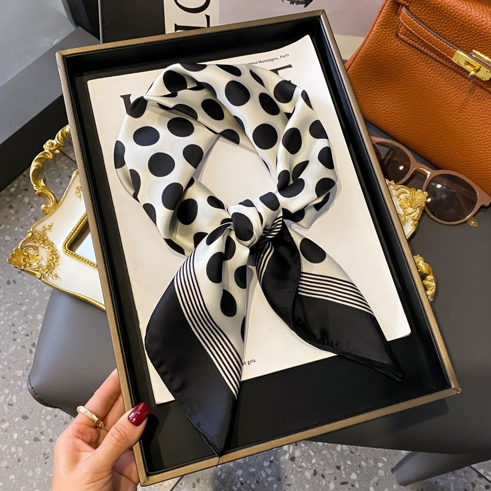 Style All Seasons Scarf Simple Chic Faux Silk Shawl Large Square Decorative Wrap 5