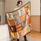 Women Windproof Outdoor Head Wrap, Luxury Horse Print Square Scarf, Vintage Imitation Silk Shawl