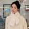 Cute Solid Color Faux Rabbit Fur Scarf, Winter Thickened Soft Furry Neck Warmer for Women