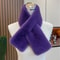 Cute Solid Color Faux Rabbit Fur Scarf, Winter Thickened Soft Furry Neck Warmer for Women